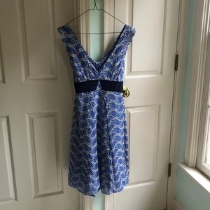 Blue embroidered dress
